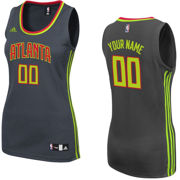 Women Atlanta Hawks Adidas Black Custom Replica Road NBA Jersey